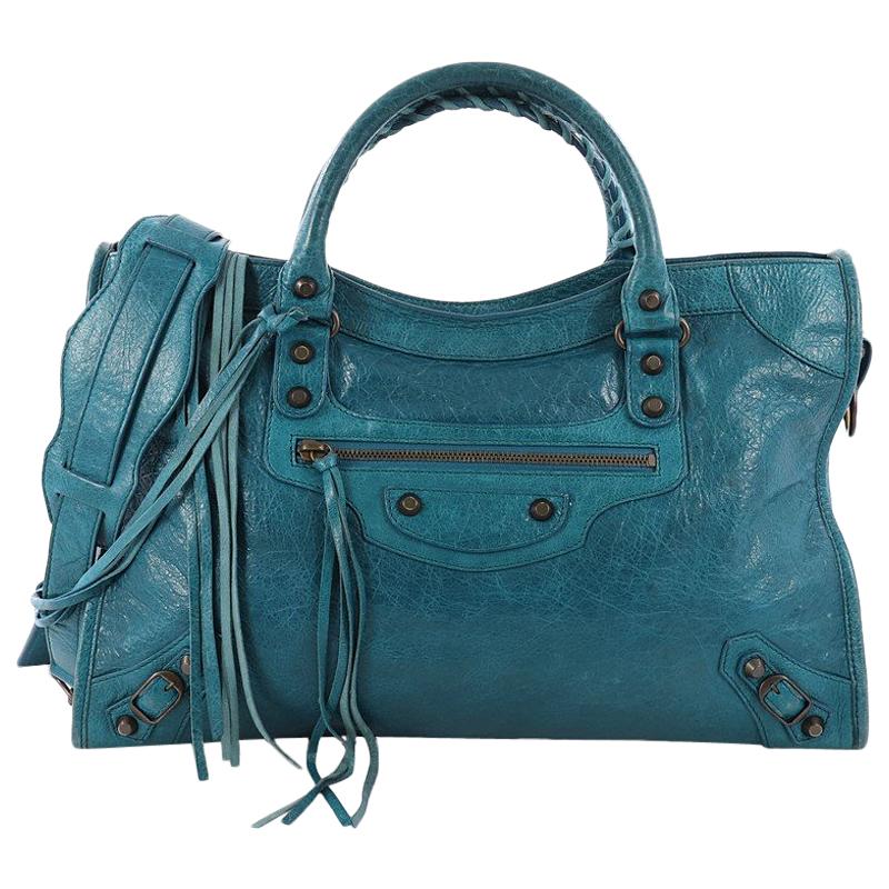 Balenciaga City Classic Studs Handbag Leather Medium