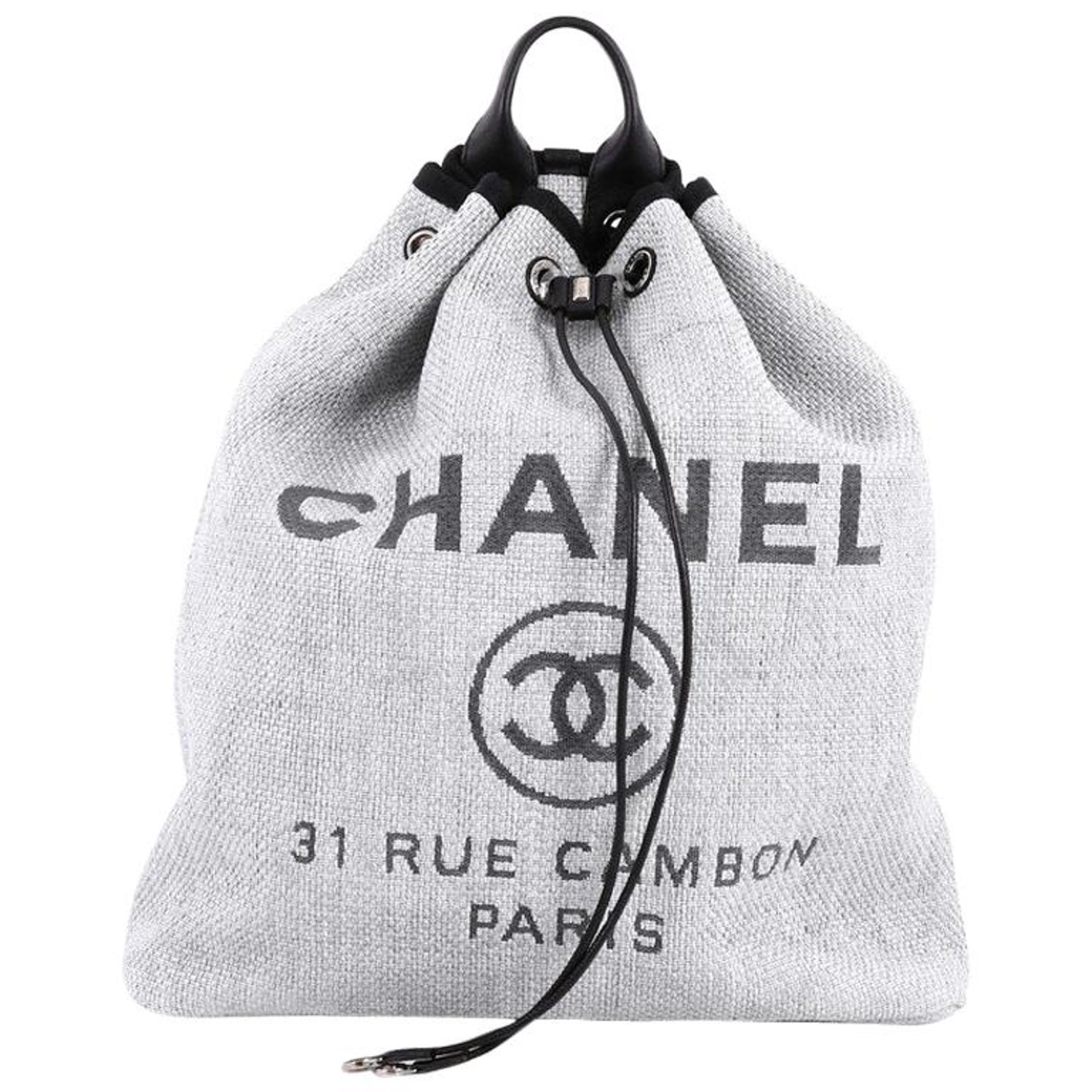 Chanel Deauville Backpack Canvas Large at 1stDibs | chanel backpack canvas,  chanel deauville backpack price, chanel 31 rue cambon backpack