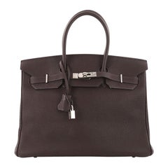 Hermes Birkin Handbag Café Togo with Palladium Hardware 35