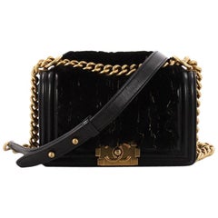 Chanel Boy Flap Bag Fur with Leather Small