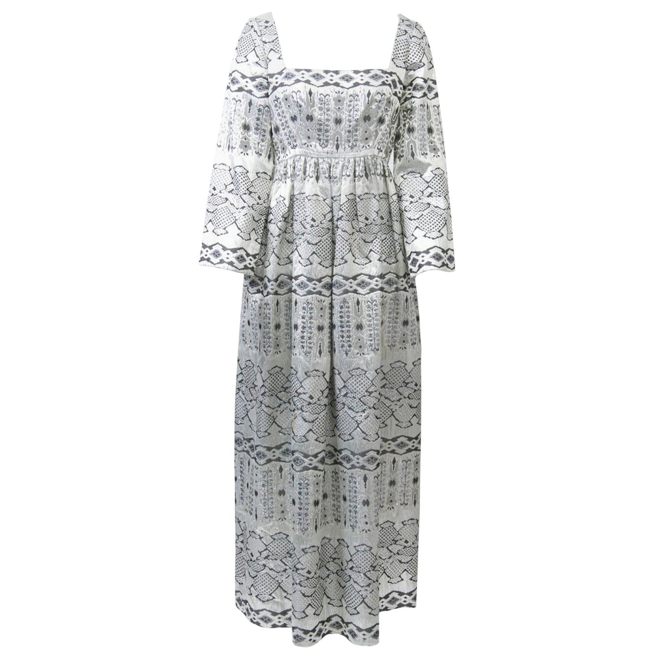 Empire-Kleid aus Brokat aus den 1960er Jahren im Angebot