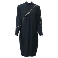 Cyreld - Robe de cocktail noire avec bordure en strass