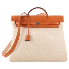 Hermes Herbag Toile and Leather MM 