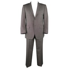 CANALI 42 Regular Black & White Nailhead Wool Single Breasted Suit