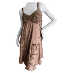 John Galliano SS 2007 Sequin Flower Embellished Mini Cocktail Dress Size 42