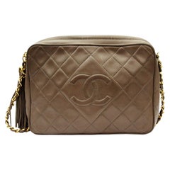 1990s Chanel Brown Leather Crossbody Bag