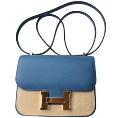 Hermes Blue Azur Epsom Ghw Constance Mini Bag 