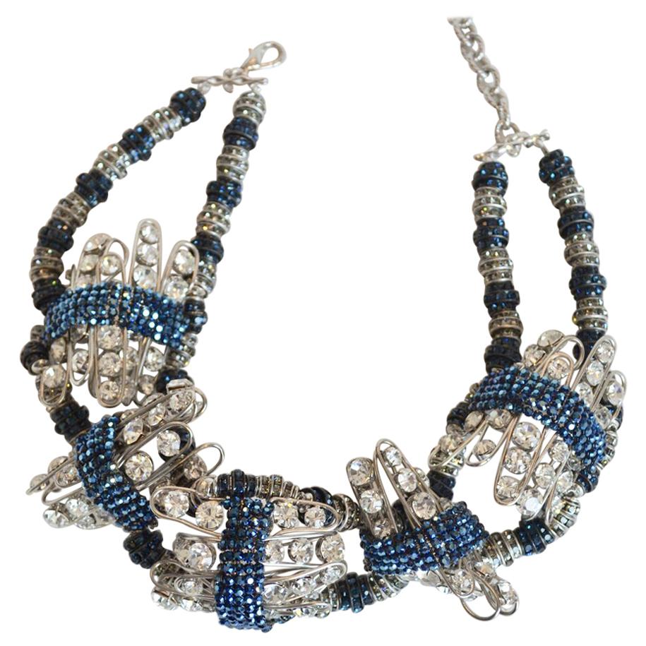 Francoise Montague Limited Series Glass and Crystal Statement Necklace 