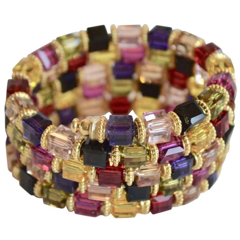 Francoise Montague Jewel Tone Memory Wire Wrap Bracelet