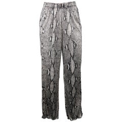 GUCCI Pants by TOM FORD - Spring 2000 Runway - Grey Python Print Rayon