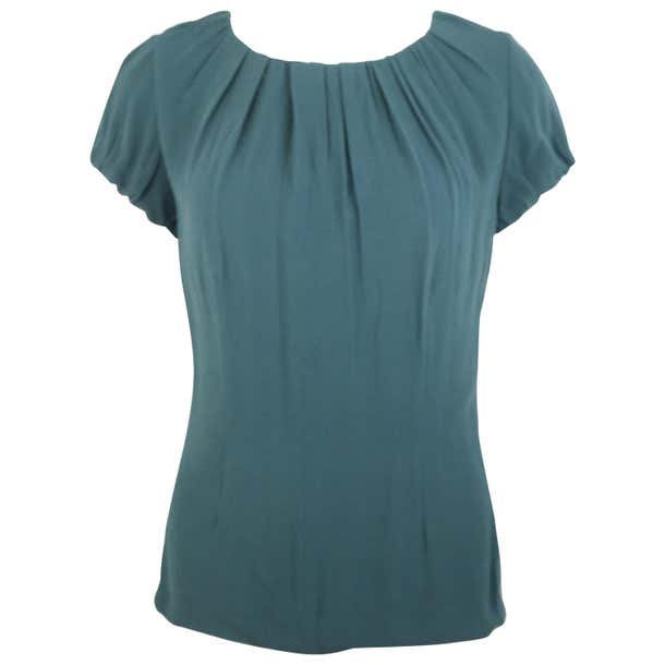 Celine Green Silk Short Sleeves Blouse For Sale at 1stDibs | celine ...