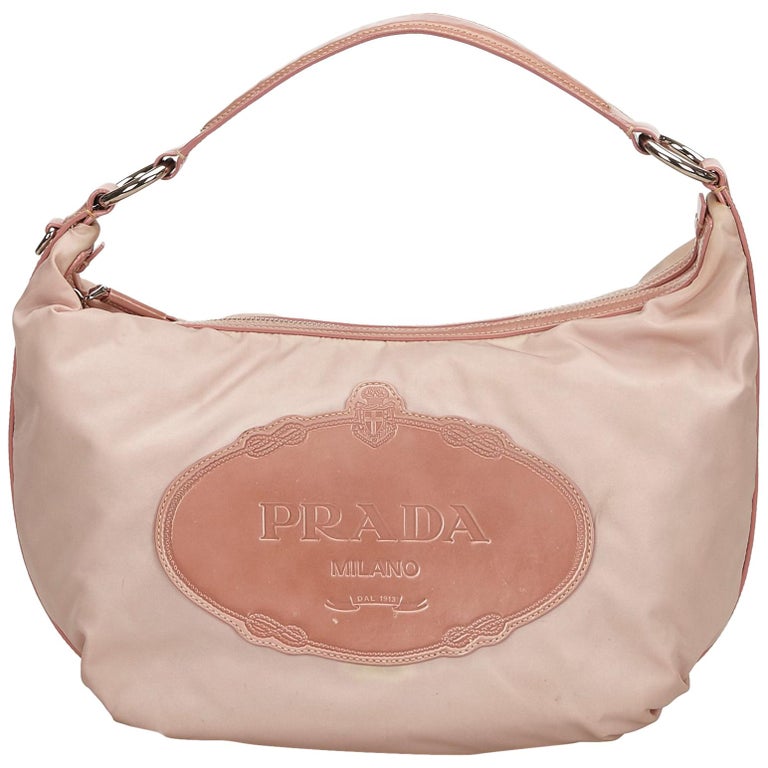 Prada Hobo Bag Nylon Pink Eye