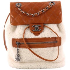 Chanel Mountain Backpack Shearling With Quilted Calfskin Small