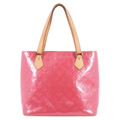 LOUIS VUITTON Monogram Vernis Houston Hand Bag Marshmallow Pink