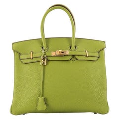 Hermes Birkin Handbag Vert Anis Togo with Gold Hardware 35