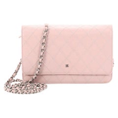 Chanel Diamond Stitch Wallet on Chain Quilted Lambskin