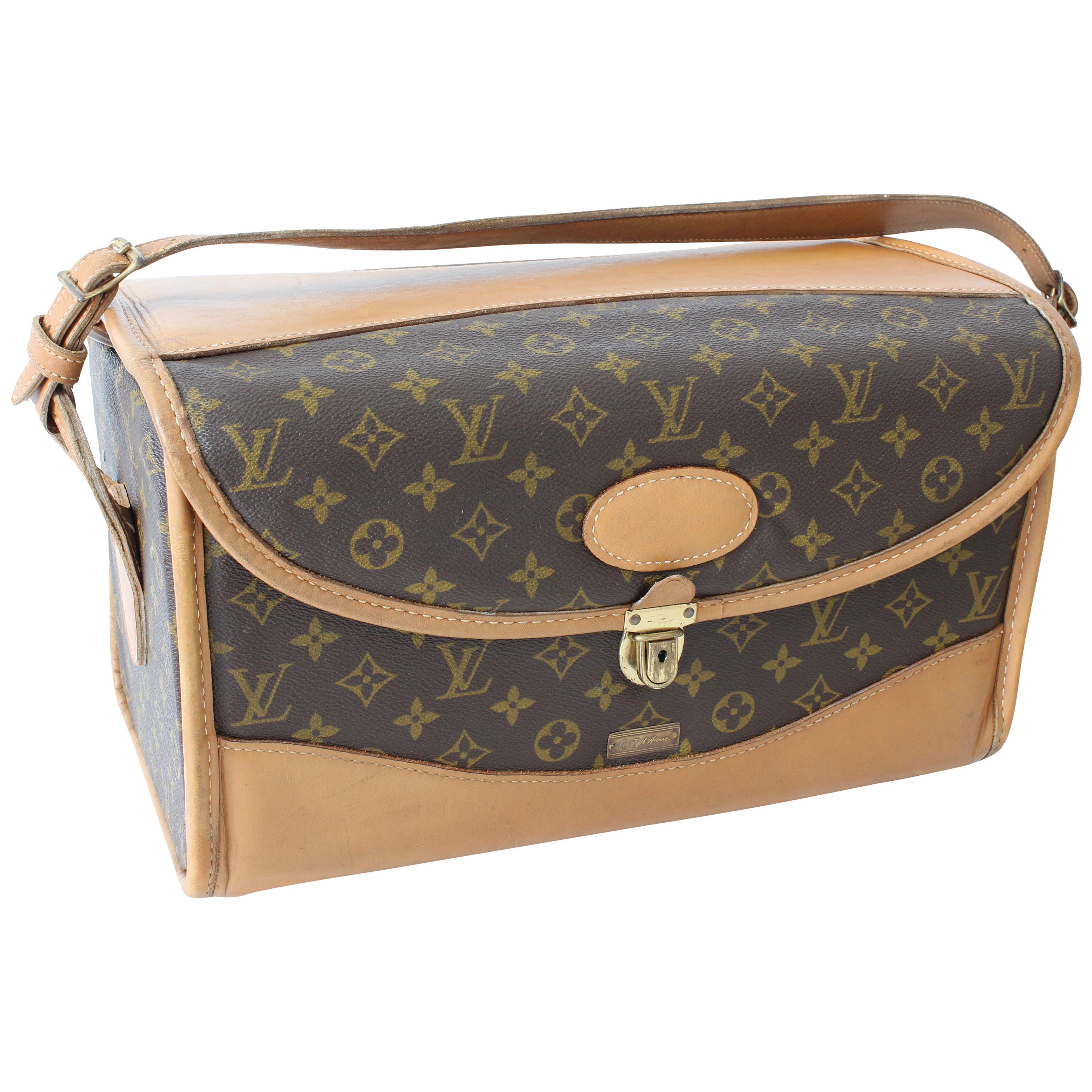 Louis Vuitton Monogram Train Case Vanity Travel Bag Saks French Co Carry On 70s 