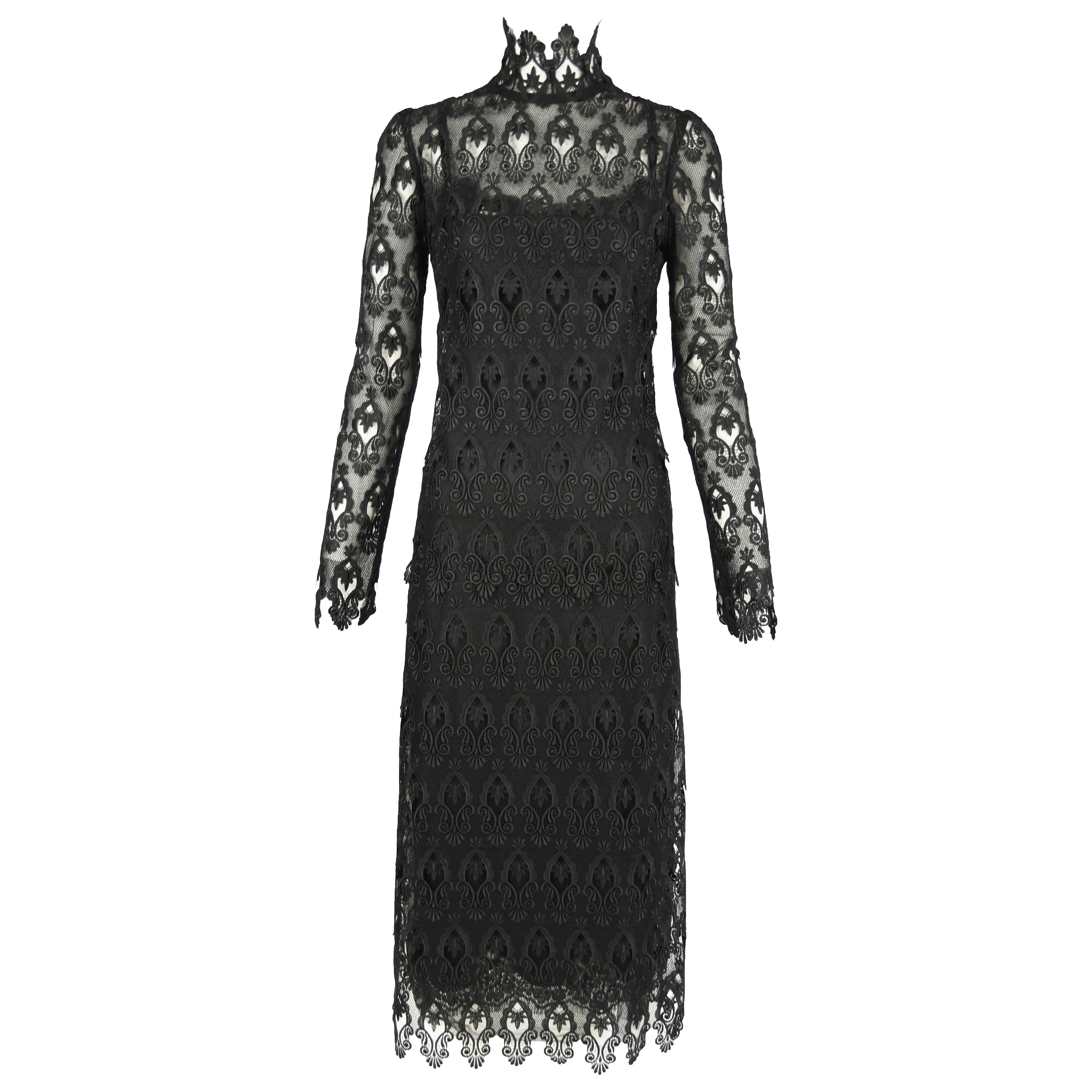 Dolce & Gabbana Black Lace Sheath Dress - Size IT 40 For Sale