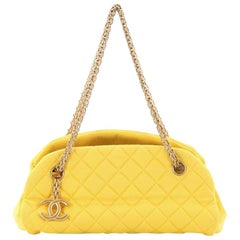 Chanel Just Mademoiselle Handbag Quilted Jersey Small