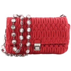 Miu Miu Crystal 2way Pouch Matelasse Leather Small