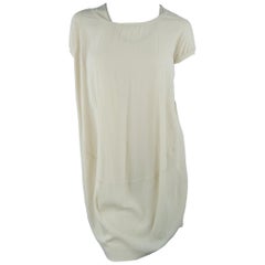 BRUNELLO CUCINELLI Size S Beige Wrinkle Cotton / Beaded Lycra 2 PC Monili Dress