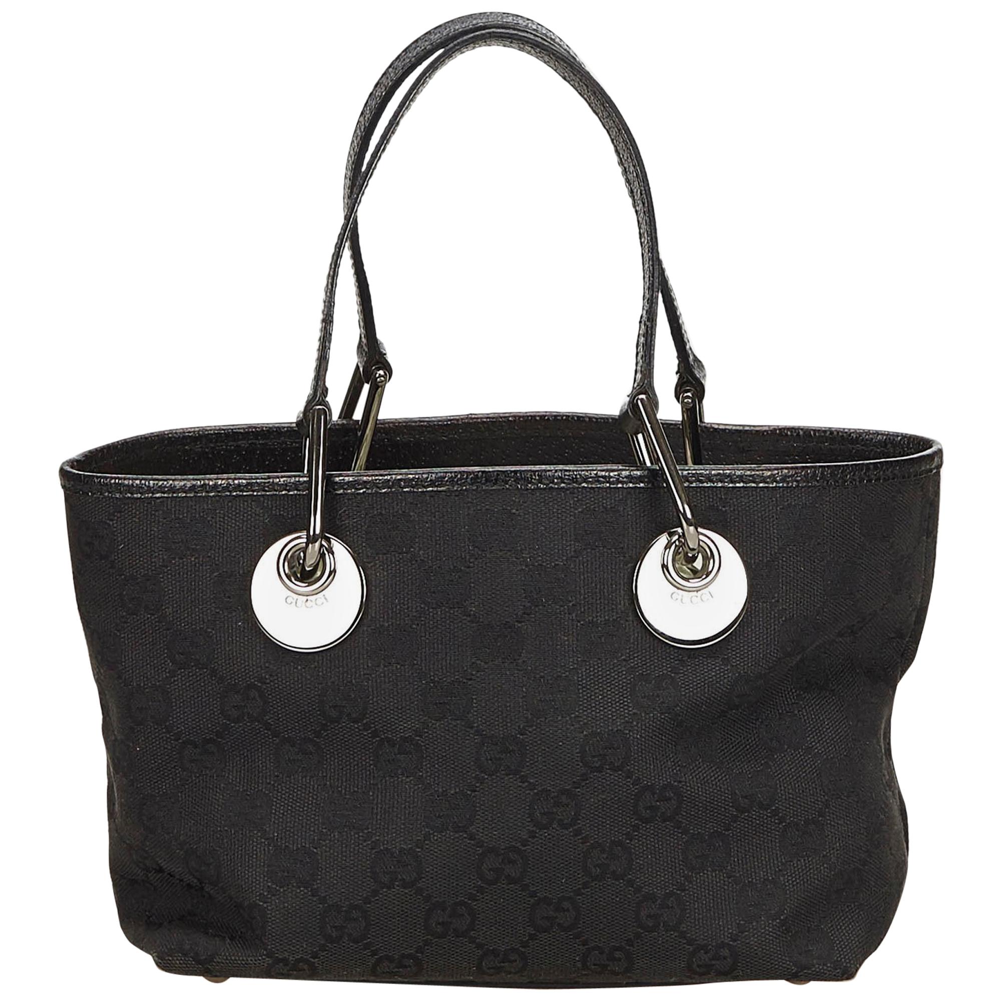 Gucci Black Guccissima Jacquard Handbag