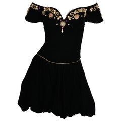 David Fielden Vintage Velvet Dress - black