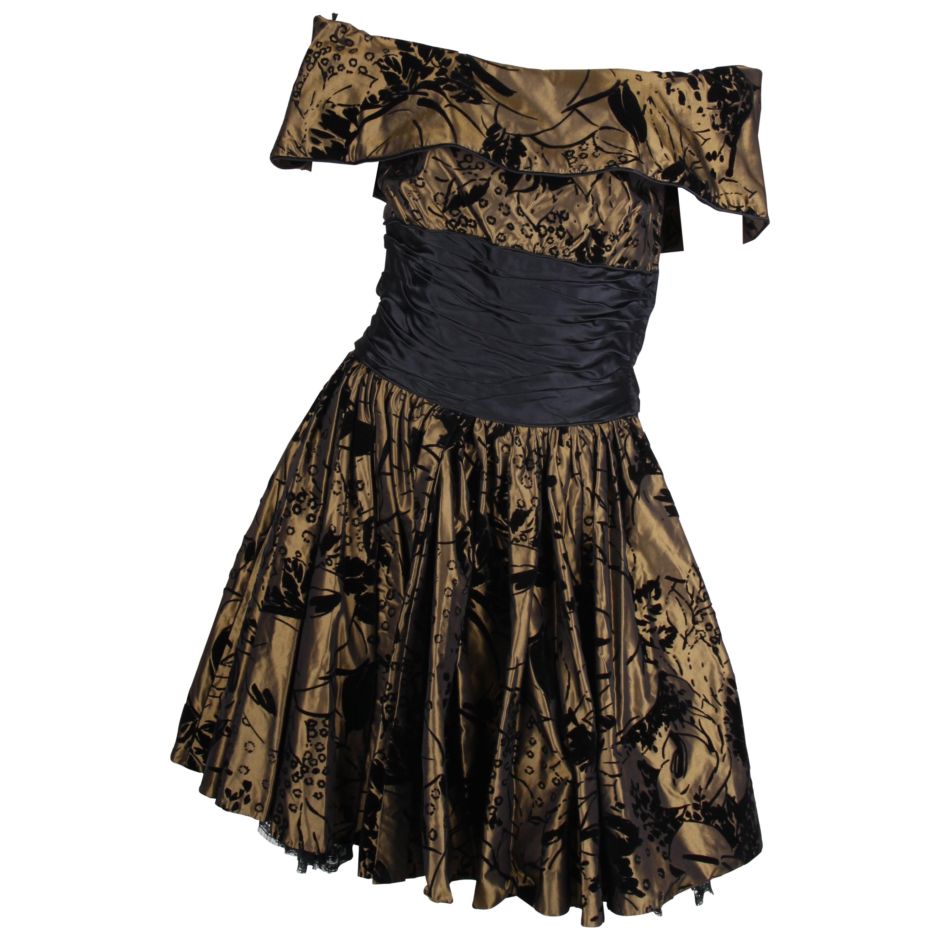 Frank Govers Vintage Dress - bronze/black For Sale