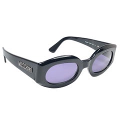 Moschino Small Sleek Black Vintage Sunglasses, 1990 