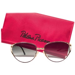Retro Paloma Picasso Triangle Details Gold Sunglasses Made in Germany 1980's