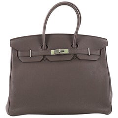 Hermes Birkin Handbag Grey Togo with Brushed Palladium Hardware 35