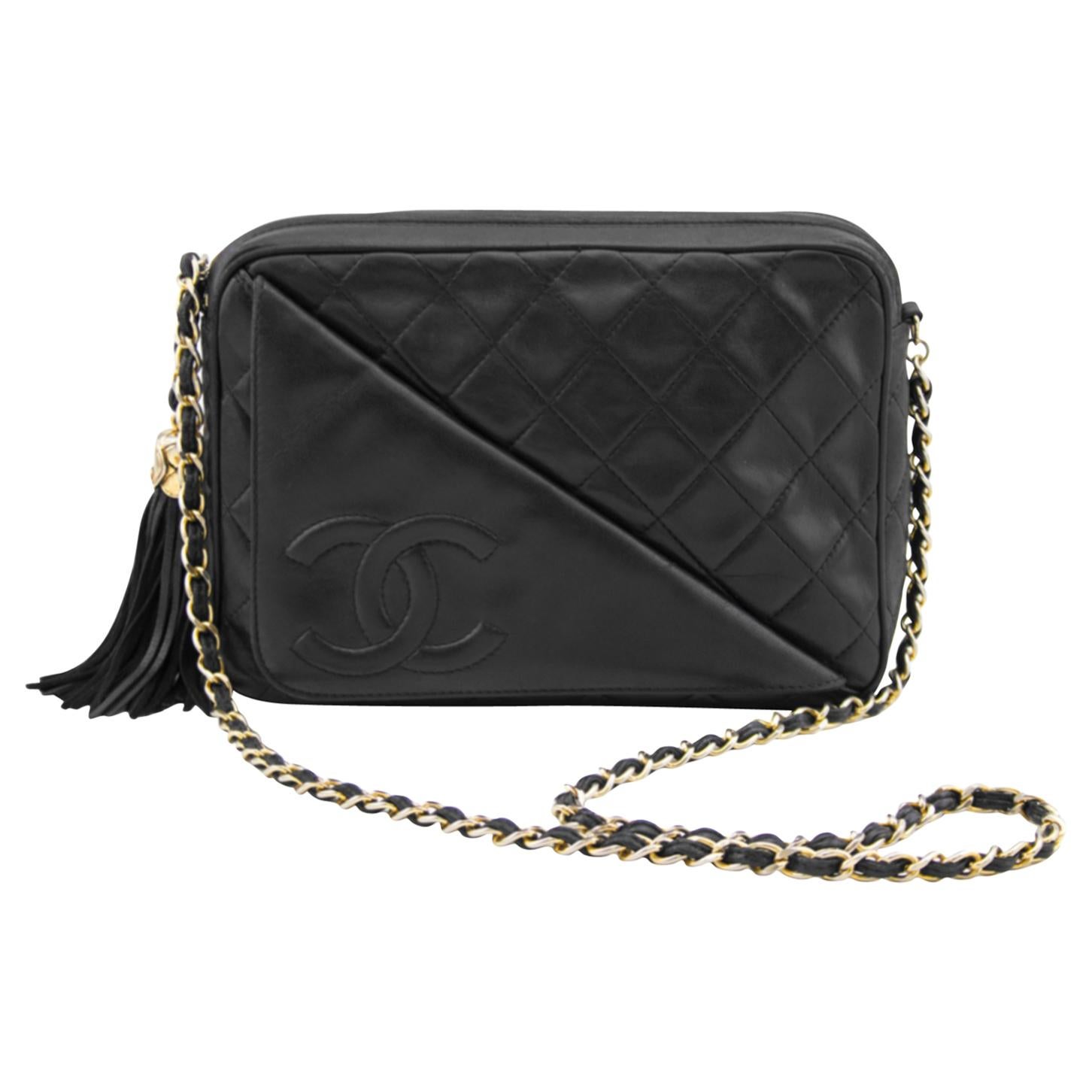 Chanel Black Camera Bag of Quilted Lambskin Leather with Gold Tone Hardware, Handbags and Accessories Online, 2019