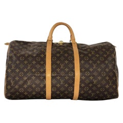 Used Louis Vuitton Monogram Keepall 55 Travel Handbag