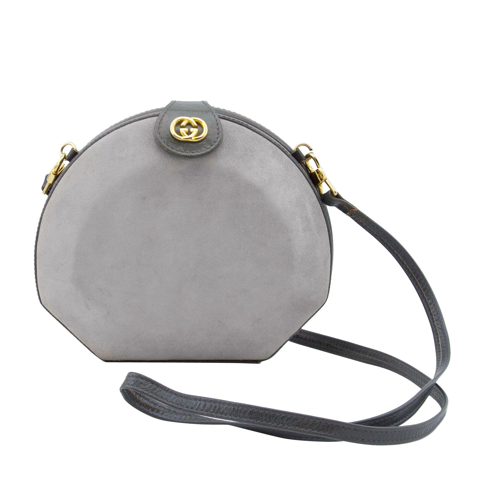 Vintage Retractable Handle Purse Handbag Gray Suede Zip Top Tote Bag Clutch  | eBay