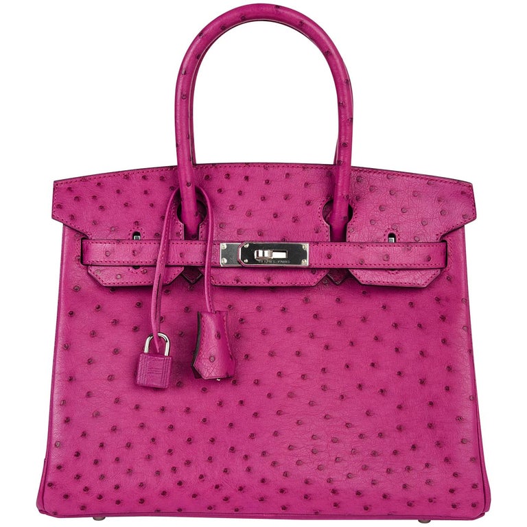 Hermes Birkin 30 Bag Rose Poupre Pink Ostrich Palladium Hardware At Hermes Birkin 30 Bag Rose Poupre Pink Ostrich Palladium Hardware For