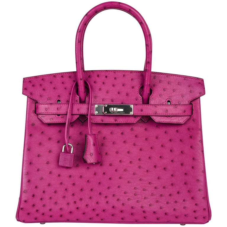 Hermes Pink Ostrich Leather 35cm Birkin Bag, 2006 For Sale at 1stdibs