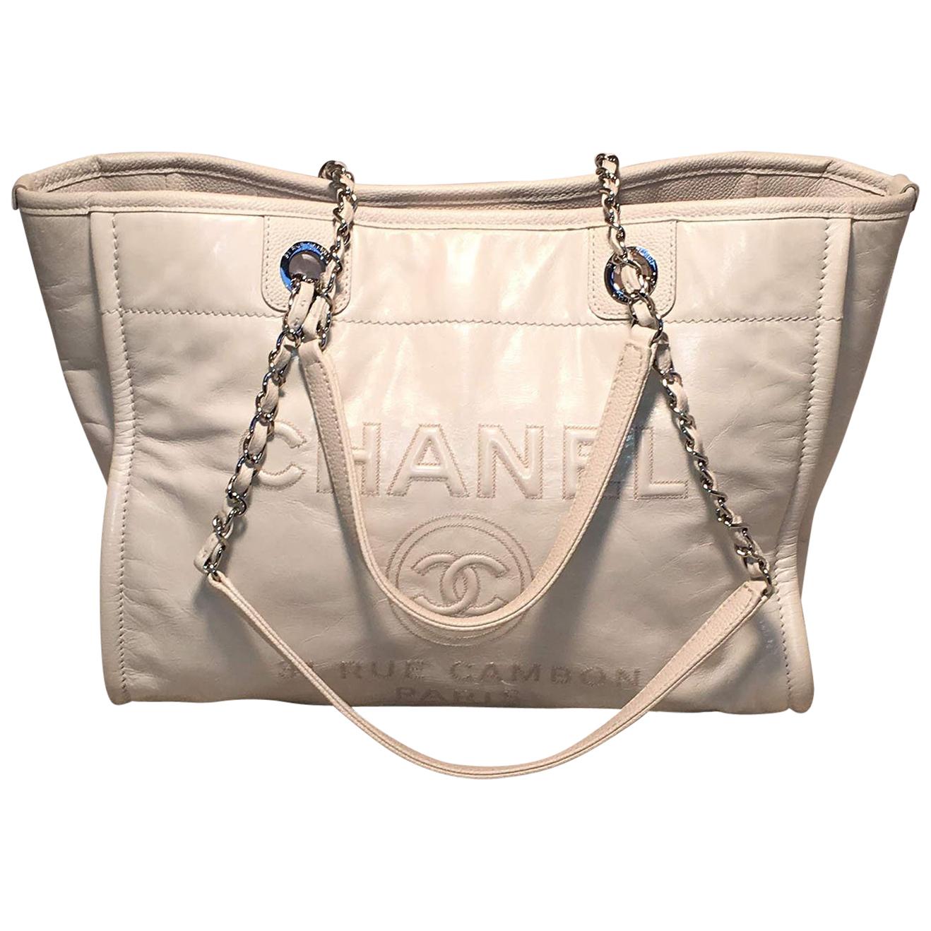 Chanel large CC coated canvas beach tote For Sale at 1stDibs