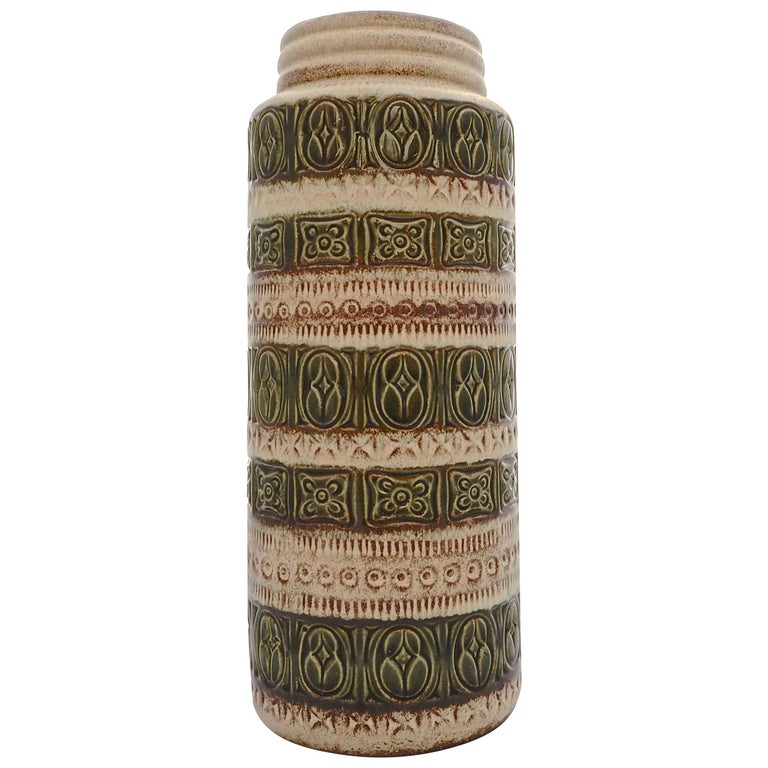 Scheurich Keramik West Germany Large Pottery Green Brown Scheurich Keramik West Germany Large Pottery Green Brown