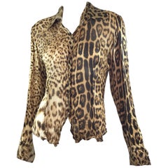 Roberto Cavalli Silk Leopard Blouse