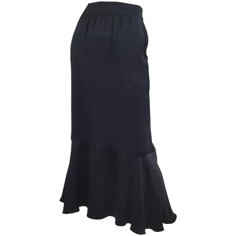 Chanel 2001 A Silk Fluted Skirt For Sale at 1stDibs