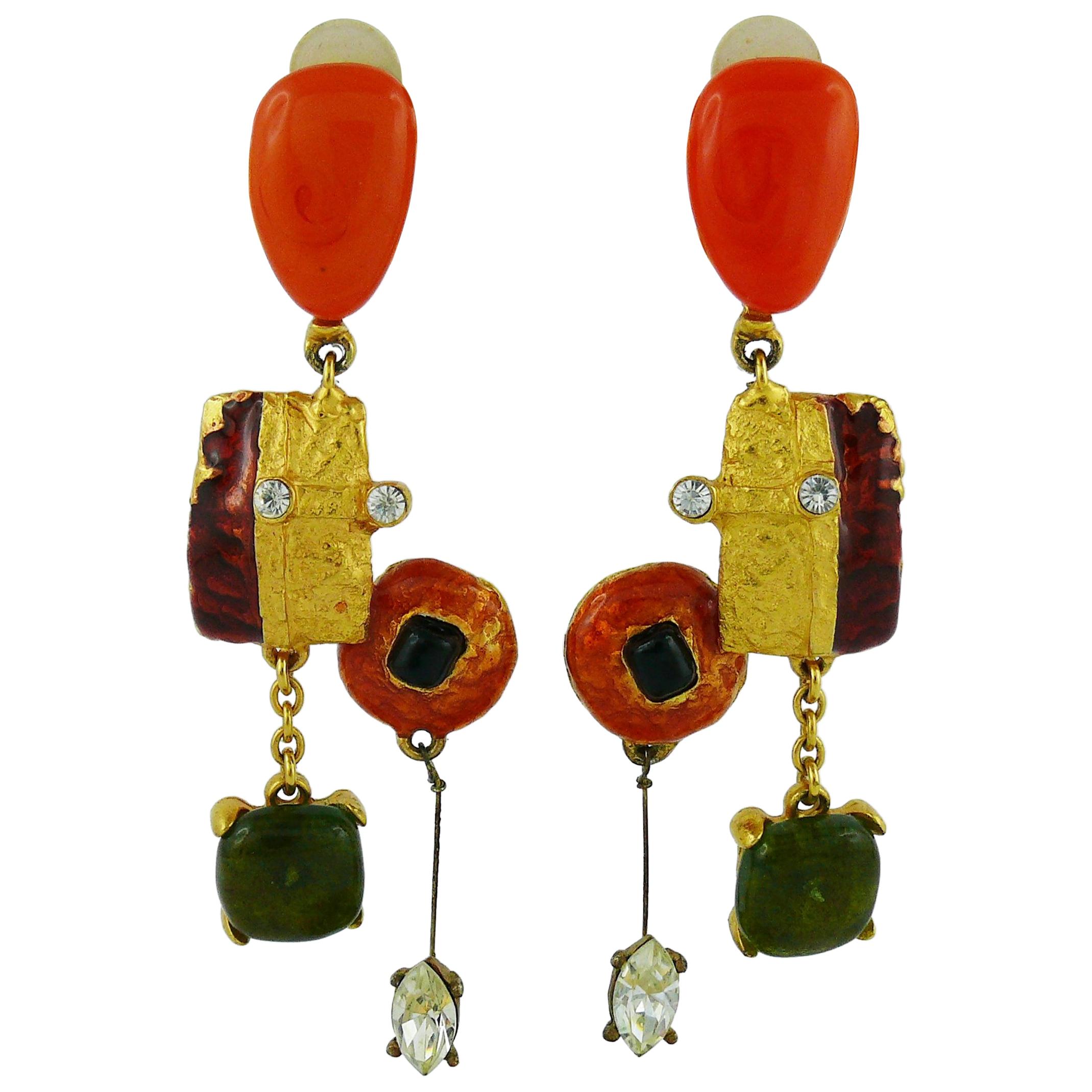 Christian Lacroix Vintage Abstract Dangling Earrings