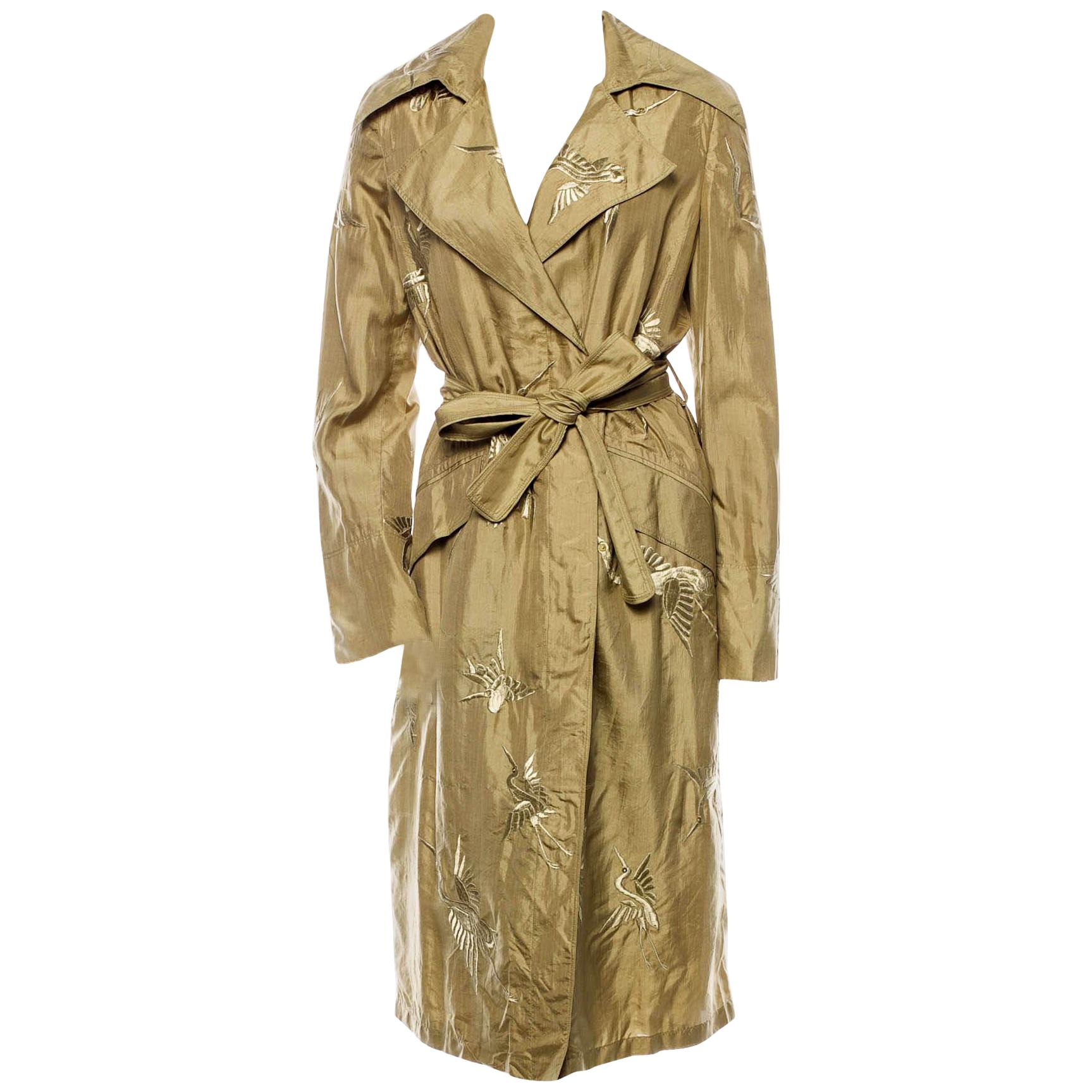 S/S 2003 Vintage Tom Ford for Gucci embroidered 100% silk trench coat