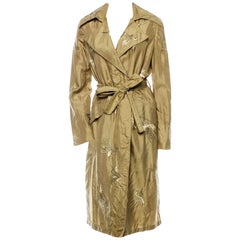 S/S 2003 Vintage Tom Ford for Gucci embroidered 100% silk trench coat