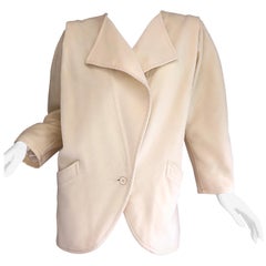 Fabulous Vintage Emanuel Ungaro 1980s Avant Garde Ivory Wool 80s Cocoon Jacket