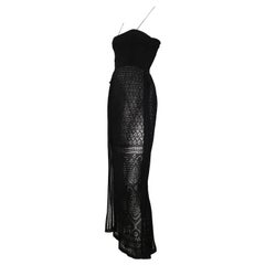 Missoni Lace Black and White Spaghetti Strap Maxi Dress
