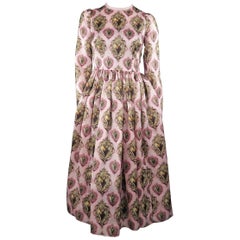 Dolce & Gabbana Spring 2015 Runway Pink Sacred Heart Silk Blend Gown / Dress