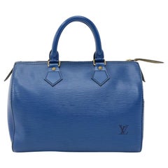 Retro Louis Vuitton Speedy 25 Blue Epi Leather City Hand Bag