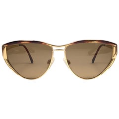 New Vintage Gucci Tortortoise 
Gold Sunglasses 1980
s Made in Italy