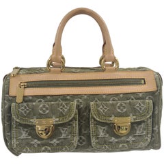 Vintage Louis Vuitton Green Denim Neo Speedy Bag