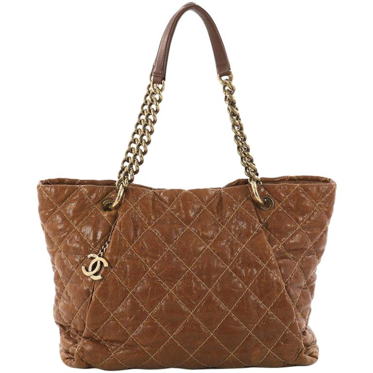 Chanel Coco Pleats Tote Quilted Glazed Caviar Large